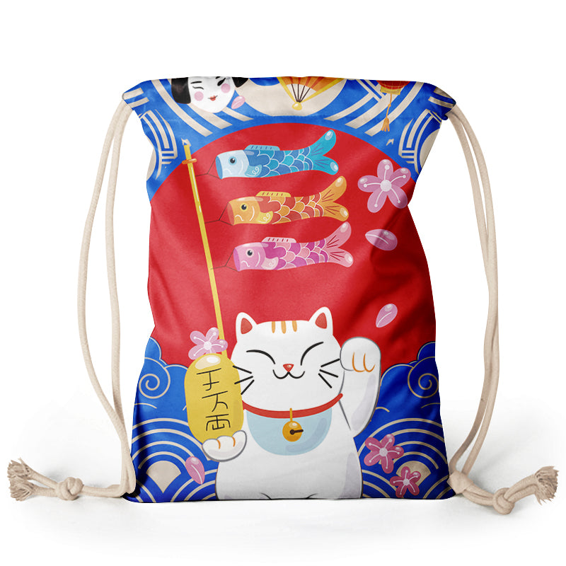 Custom Gift Bag Recycled Polyester rPET Drawstring Bag backpack with logo anime drawstring tote bag