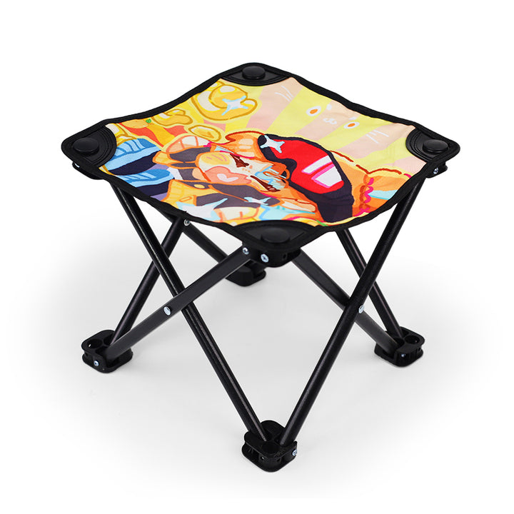 Custom Small Portable Outdoor Camping Stool Picnic Folding Stadium Chair