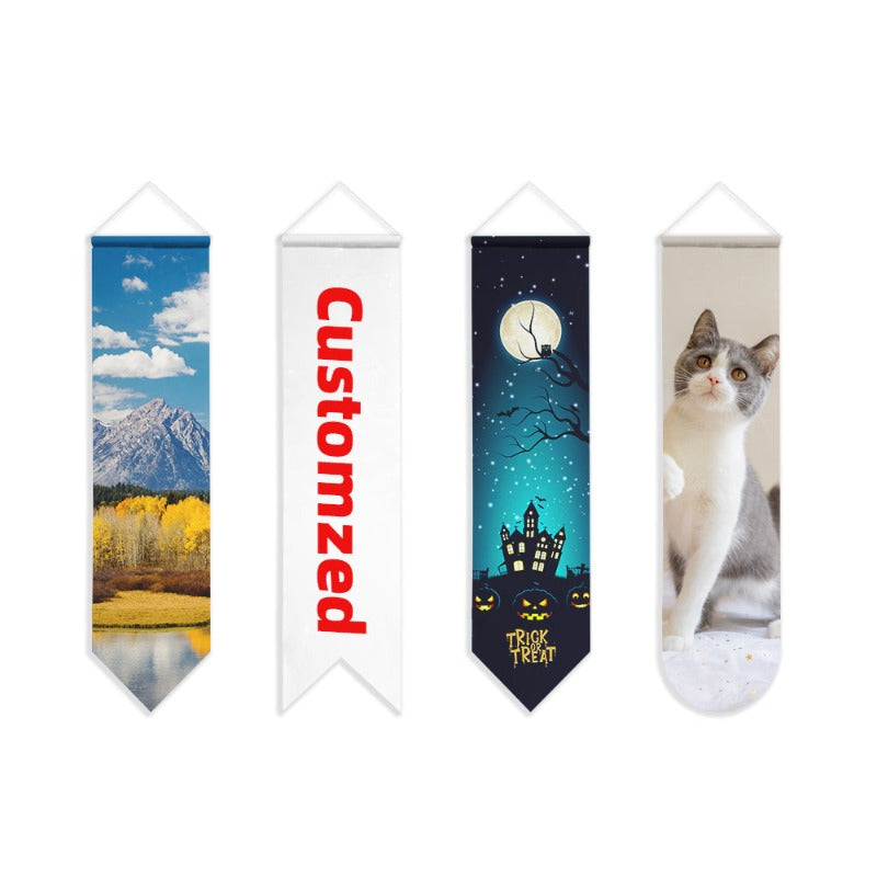 Customized Merry Christmas Shaped Scroll Wall Hanging Poster Decorative Holiday Indoor Banners