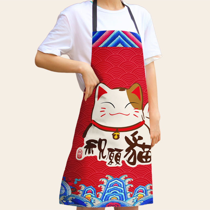 Digital Printed Personalized Household Kitchen Cooking Aprons Custom waterproof Cafe Bib Apron