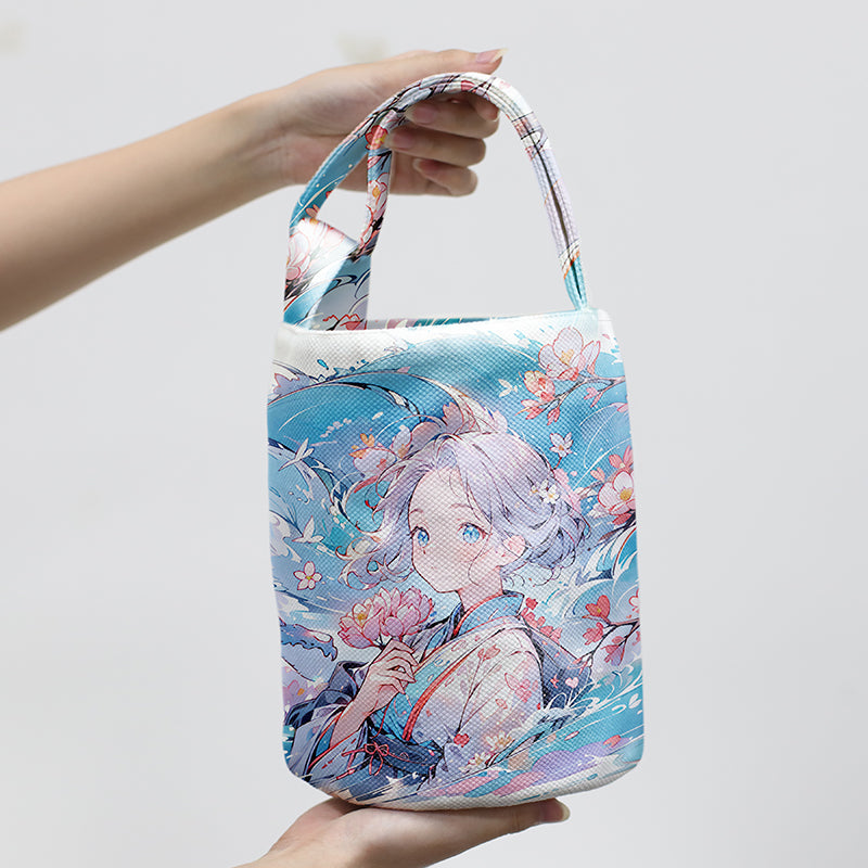 Custom printing canvas Tote Bucket Handbag tool Barrel Bags