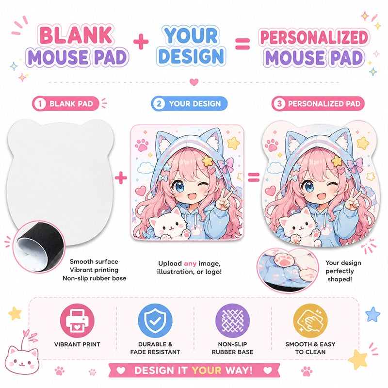 Custom shaped anime mouse pads produced around character artwork silhouettes