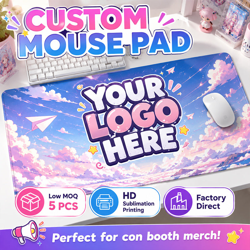 Custom anime mouse pad and desk mat printed with colorful character artwork