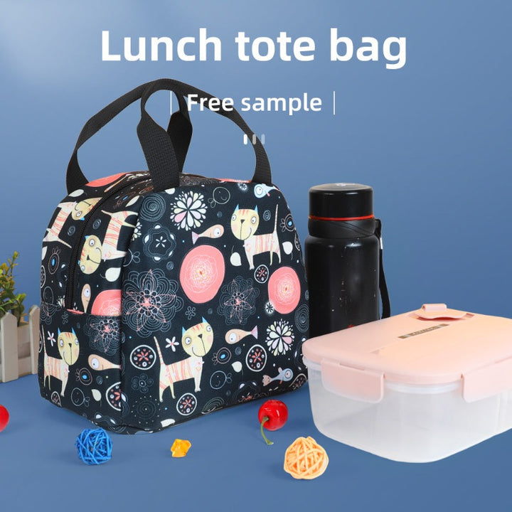 Tragbare, isolierte Lunchtasche mit Thermodruck, kühler, Picknick-Lunchbox 