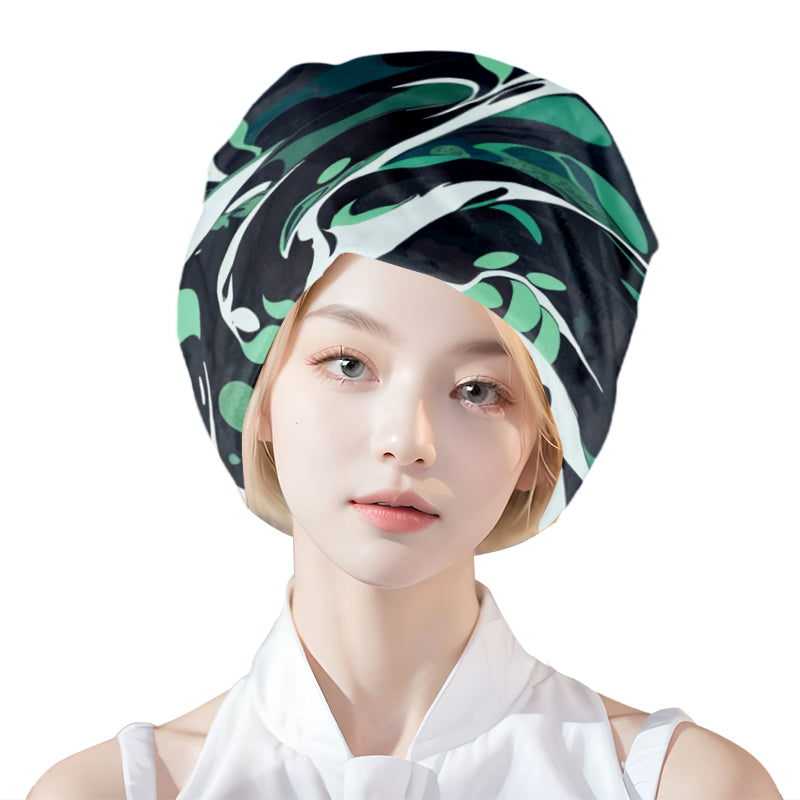 Custom Turban Beanie – Stretch Printed Head Wrap Hat – personalized pile hat artwork and product detail