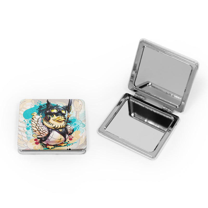 Custom round pocket mirror with full-color artwork