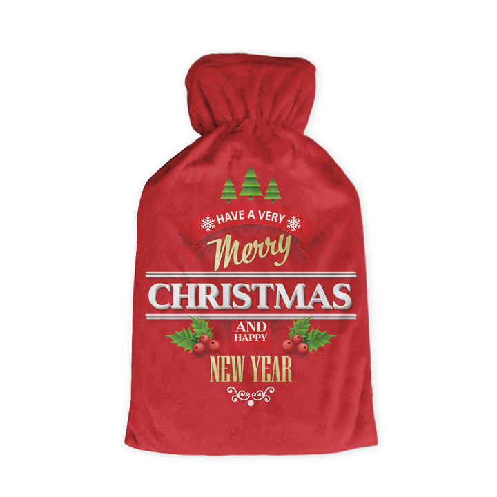 Bolsa de agua caliente personalizada caliente de goma de la botella de agua caliente de la Navidad