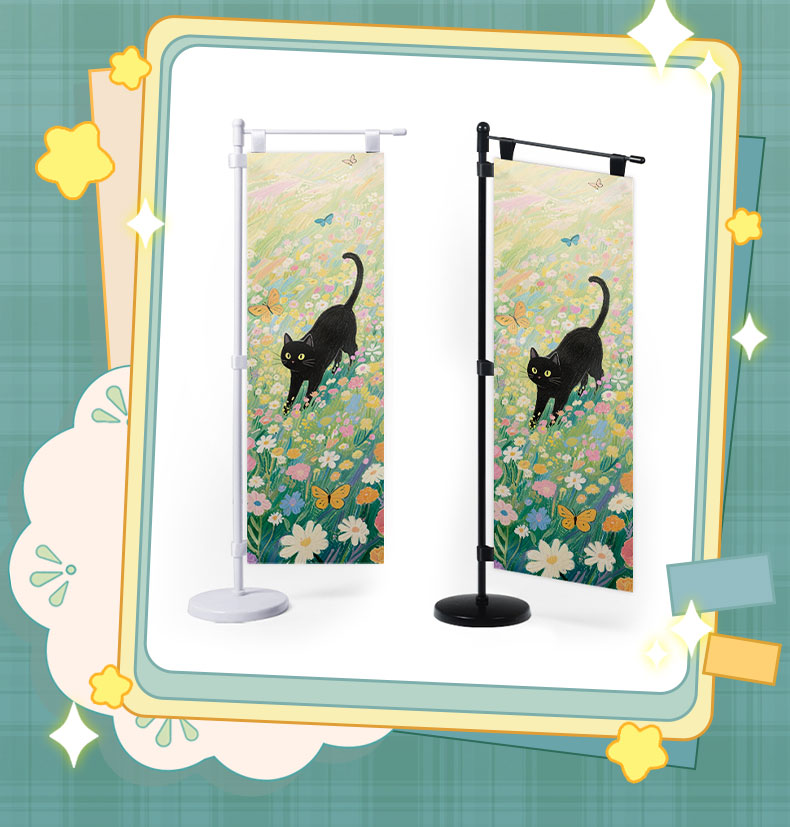 Animepa Pastel Aura Custom Mini Nobori Flag with White Stand