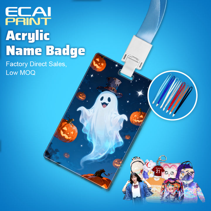 Customize Cartoon Printing Acrylic Name Badge Entry Card Plastic Event Badge PVC Exhibition Acrylic ID Badge