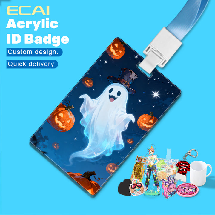 Customize Cartoon Printing Acrylic Name Badge Entry Card Plastic Event Badge PVC Exhibition Acrylic ID Badge
