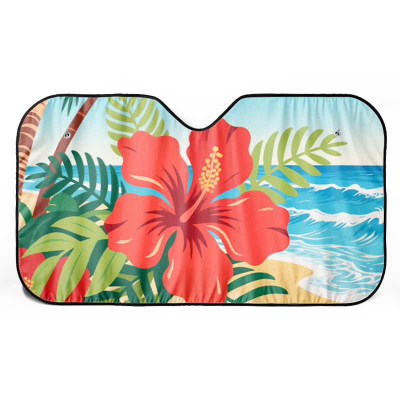 custom cartoon windshield car sun shade – detail view