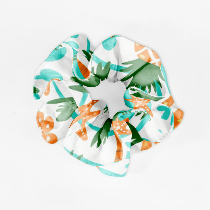 Custom Logo Large Stretch Satin Ponytail Hair Scrunchies Ties Anime Elastic Hair Bands for Women Girls