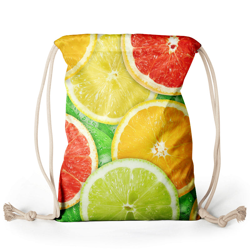 Custom rPET Drawstring Backpack printed surface view 2