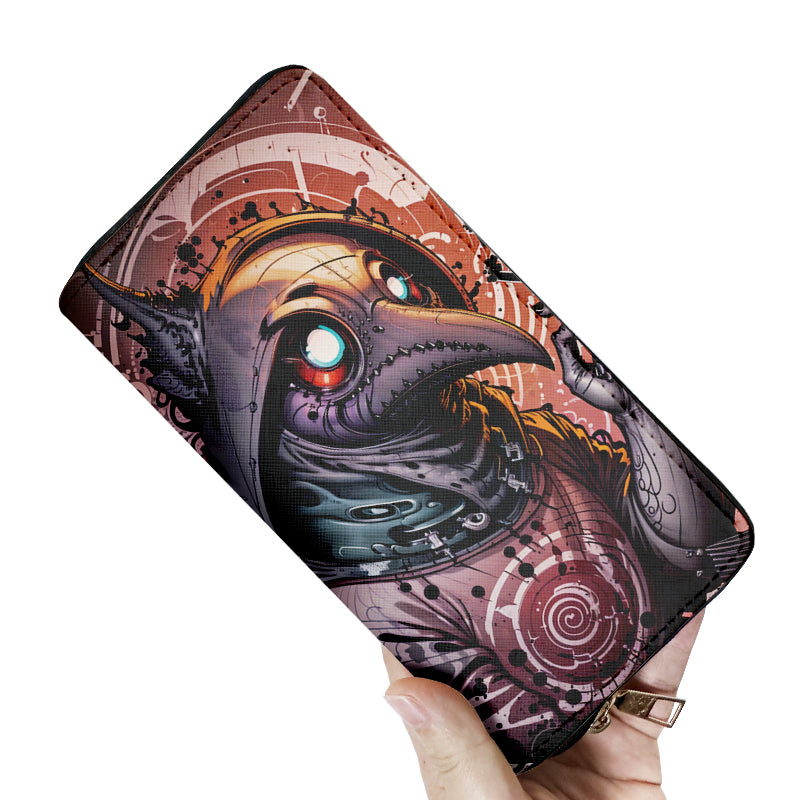 Custom printed PU leather wallet interior view