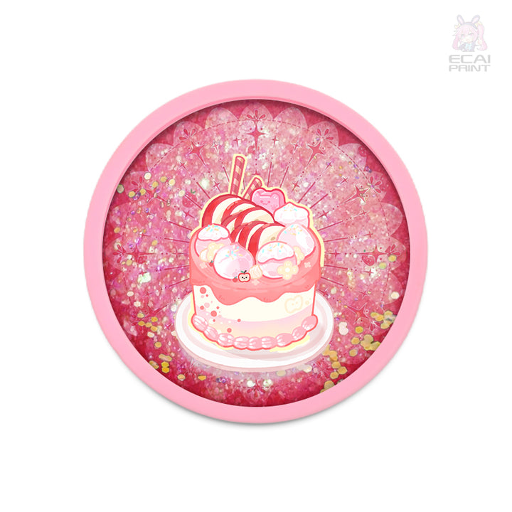 Cartoon Custom Quicksand Beer and Coffee Cup Protector Wholesale Waterproof Round Acrylic Drink Coasters for Home Use