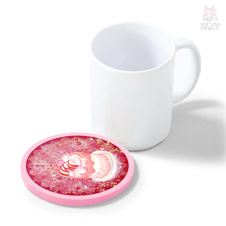Cartoon Custom Quicksand Beer and Coffee Cup Protector Wholesale Waterproof Round Acrylic Drink Coasters for Home Use