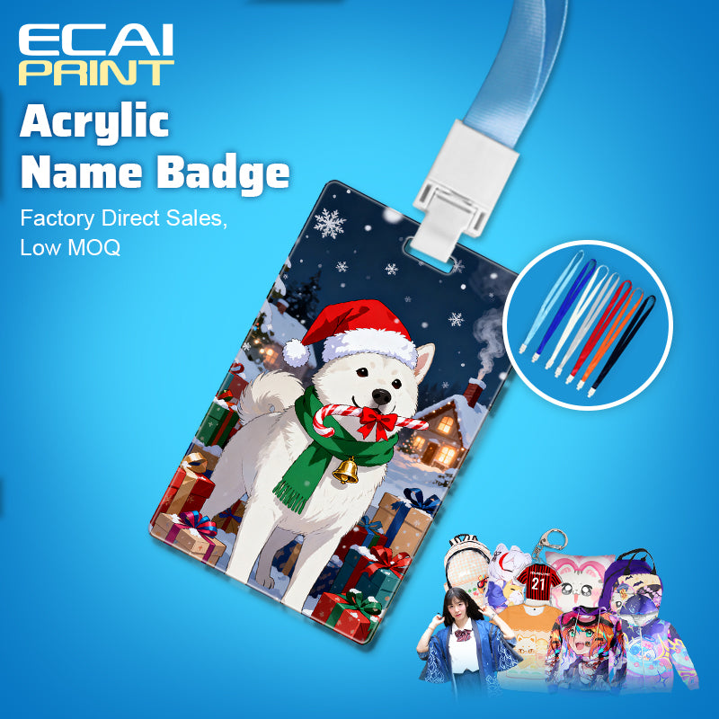 Eco-friendly Cartoon Acrylic ID Badge Custom Printing Your Own Design Acrylic Pin Badges
