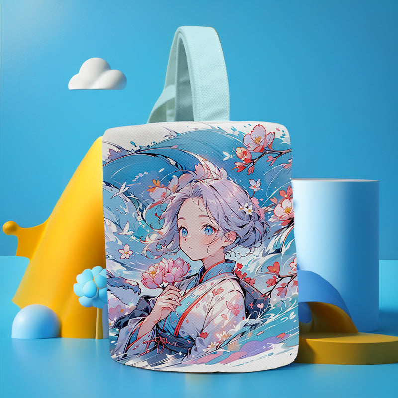 custom canvas mini bucket bag handbag – main product view