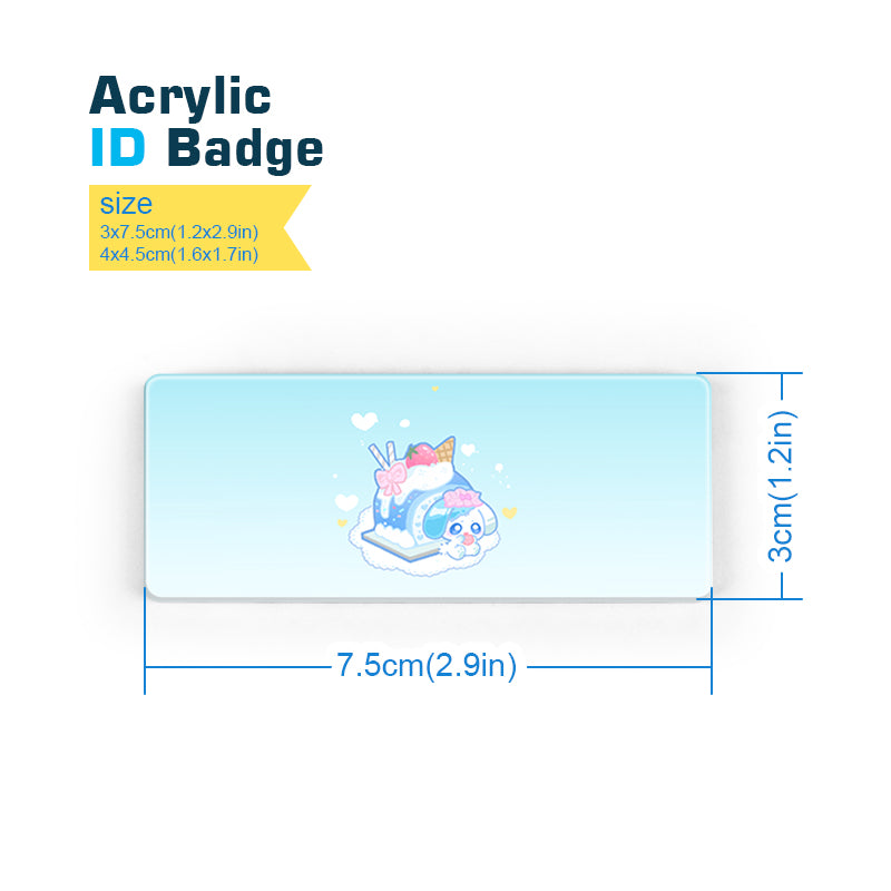 Custom Cartoon Transparent Acrylic Name Badge Safety Pin Brooch Suitable Acrylic ID Badge for School