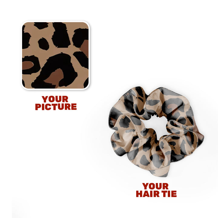 Custom Logo Large Stretch Satin Ponytail Hair Scrunchies Ties Anime Elastic Hair Bands for Women Girls