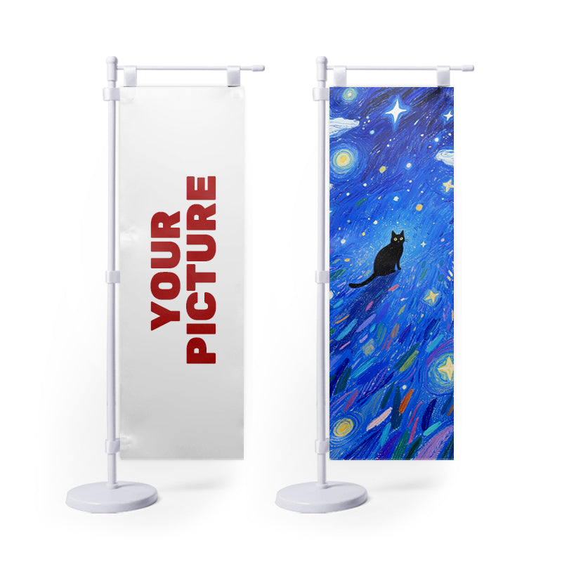 Custom Cartoon Mini Nobori Flag Stand Hot Selling Display Figure Case Campaign Table Flag Stand