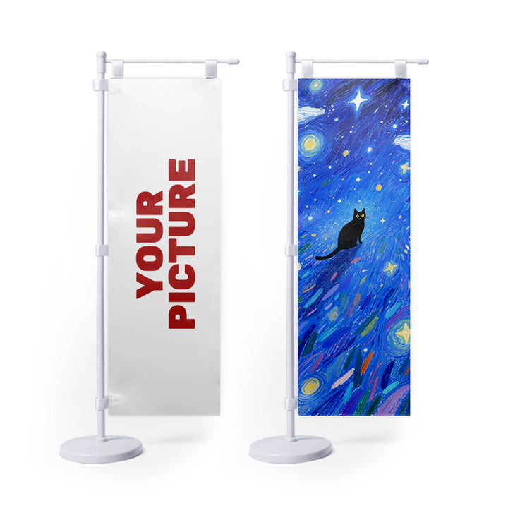 Custom Cartoon Mini Nobori Flag Stand Hot Selling Display Figure Case Campaign Table Flag Stand