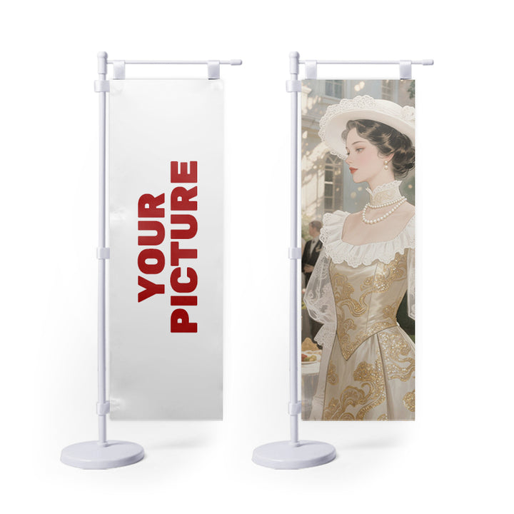 Custom Cartoon Mini Nobori Flag Stand Hot Selling Display Figure Case Campaign Table Flag Stand