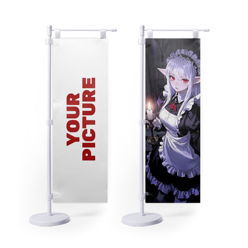 Custom Cartoon Mini Nobori Flag Stand Hot Selling Display Figure Case Campaign Table Flag Stand