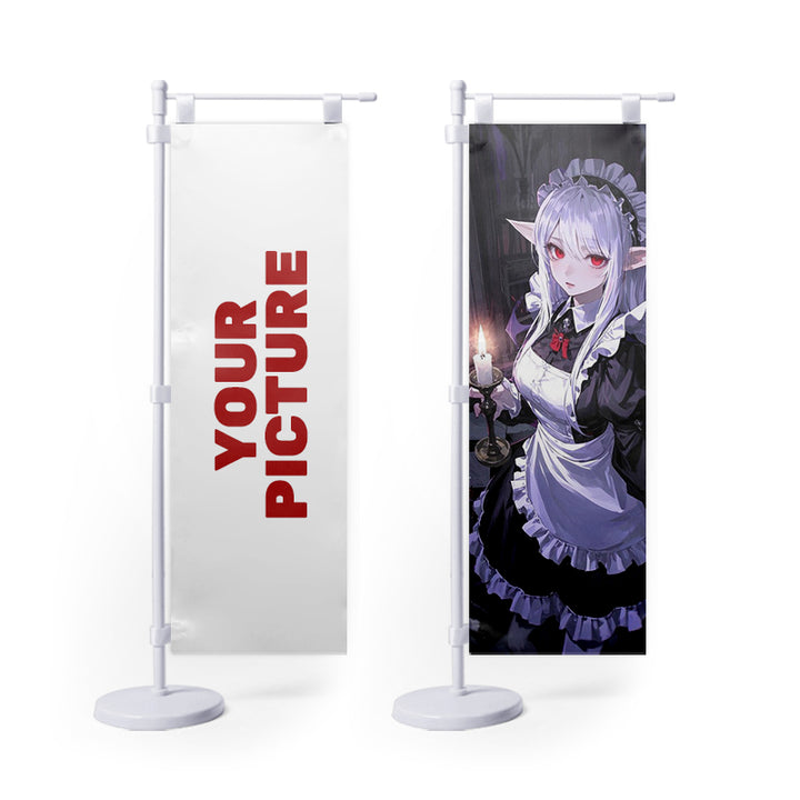 Custom Cartoon Mini Nobori Flag Stand Hot Selling Display Figure Case Campaign Table Flag Stand