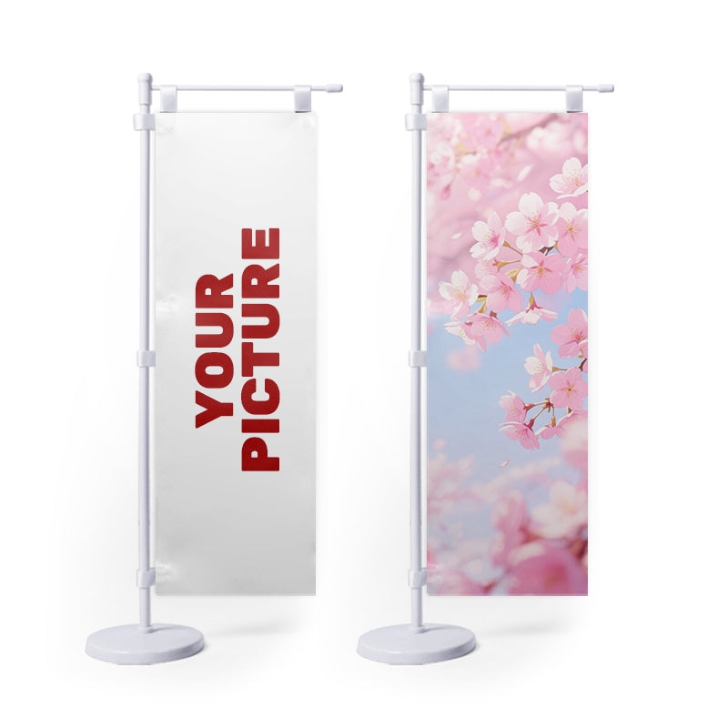 Custom Cartoon Mini Nobori Flag Stand Hot Selling Display Figure Case Campaign Table Flag Stand