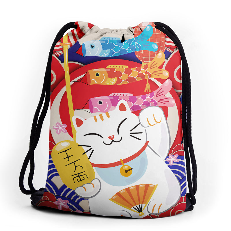 Custom Canvas Drawstring Backpack – Printed Cinch Sack – main product view