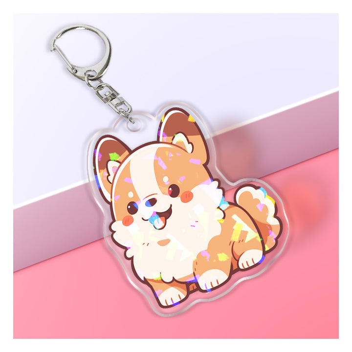 Anime Custom Cartoon Cute Kawaii Acrylic Key Chain Plastic Epoxy Resin Glitter Holographic Acrylic Keychain