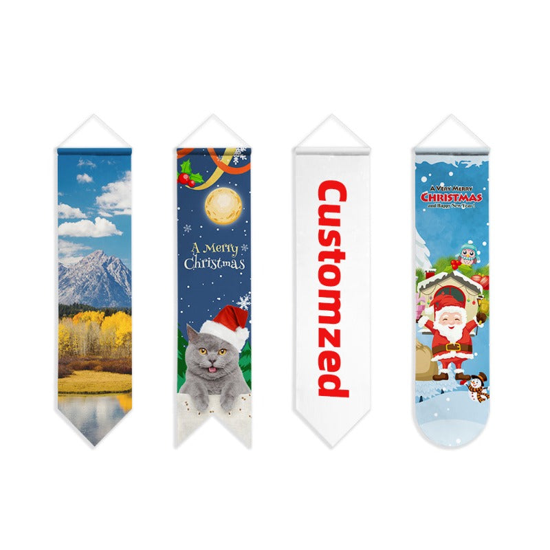 Banderas interiores decorativas del día de fiesta del cartel del colgante de pared de la voluta en forma de Feliz Navidad modificada para requisitos particulares