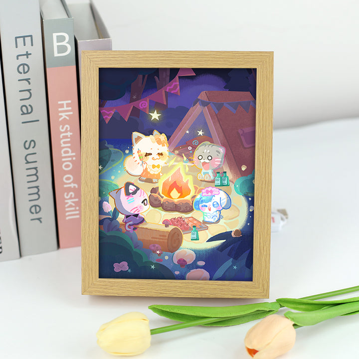 Wood Crafts LED Acrylic Frame Customizable Portable LED Light Box Night Acrylic Photo Frame