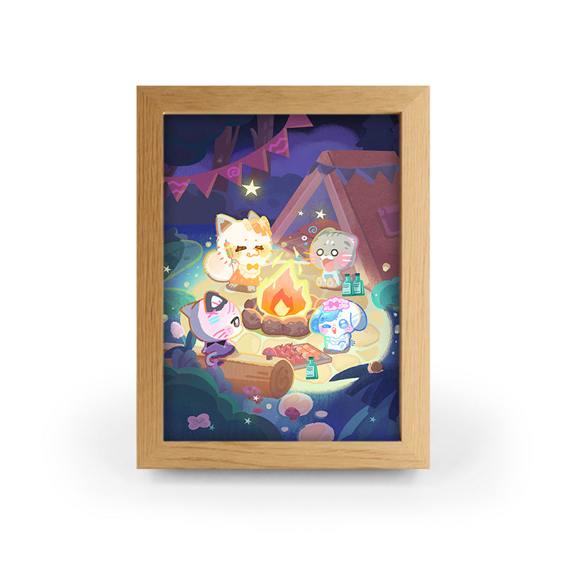 Wood Crafts LED Acrylic Frame Customizable Portable LED Light Box Night Acrylic Photo Frame