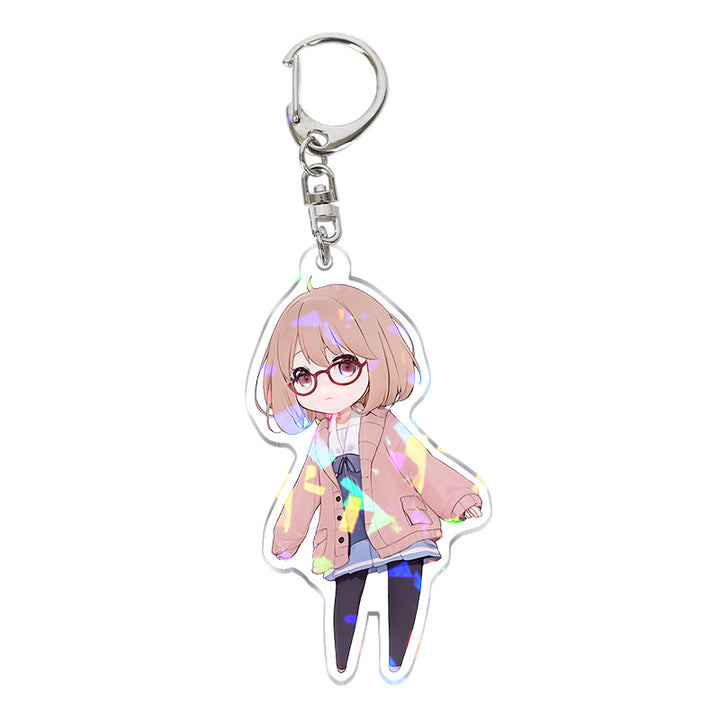 Anime Custom Cartoon Cute Kawaii Acrylic Key Chain Plastic Epoxy Resin Glitter Holographic Acrylic Keychain