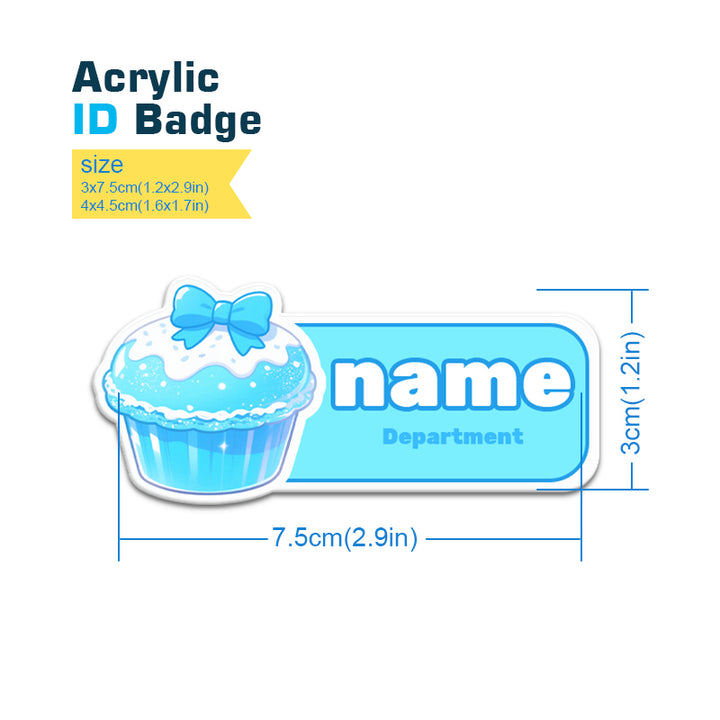 Custom Anime Acrylic Employee Staff Uniform Nameplate Name Tags Reusable Plastic Name Tag Badges