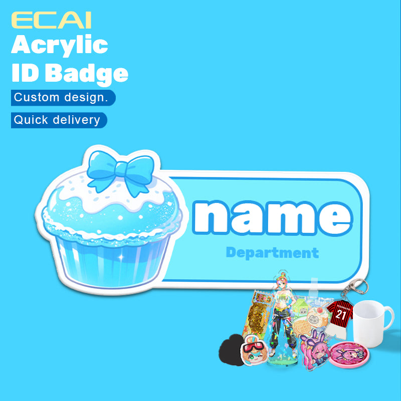 Custom Anime Acrylic Employee Staff Uniform Nameplate Name Tags Reusable Plastic Name Tag Badges