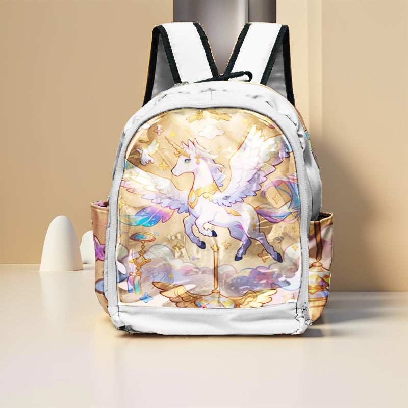Custom Transparent School Backpack – Clear Logo Book Bag – personalized backpack artwork and product detail
