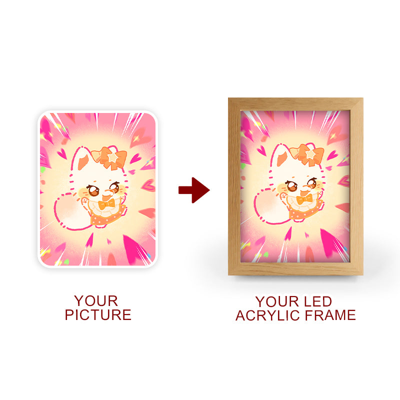 Custom Cartoon Anime LED Light up Acrylic Photo Frame LED Backlit Acrylic Light Box Light up Picture Frame