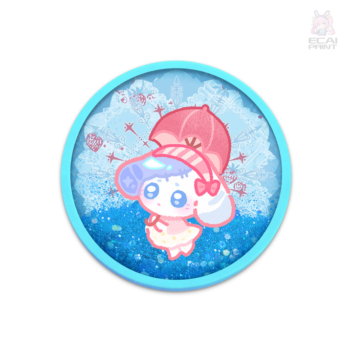 Custom Photo Acrylic Coaster Holder Customized Double Layer Acrylic Coaster Cute Cartoon Anime Acrylic Quicksand Coaster