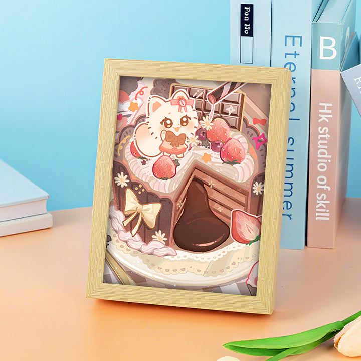 Custom Sublimation Acrylic Anime Picture Photo Frame Blanks Acrylic Wooden Base Lamp LED Acrylic Frame