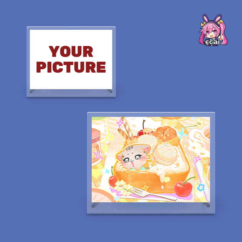 DIY Acrylic Desktop Frame Anime Acrylic Photo Frame Translucent Colored Edges Tabletop Display Customizable Sizes