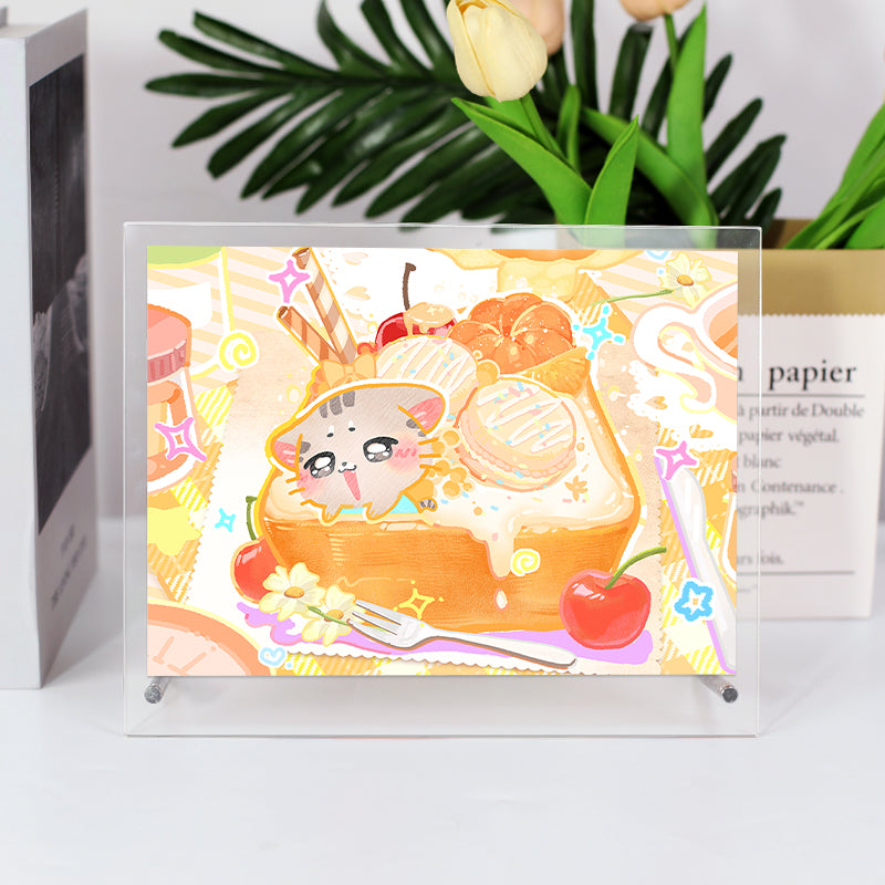 DIY Acrylic Desktop Frame Anime Acrylic Photo Frame Translucent Colored Edges Tabletop Display Customizable Sizes
