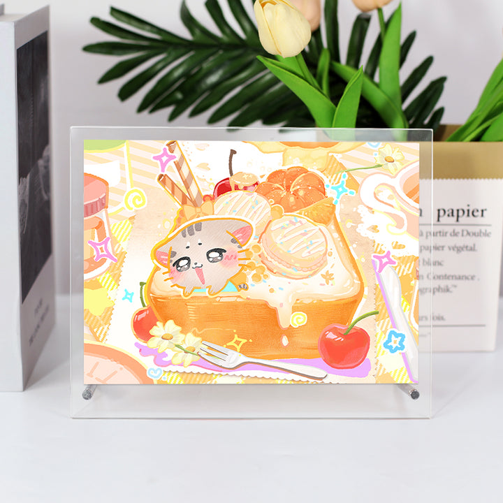 DIY Acrylic Desktop Frame Anime Acrylic Photo Frame Translucent Colored Edges Tabletop Display Customizable Sizes