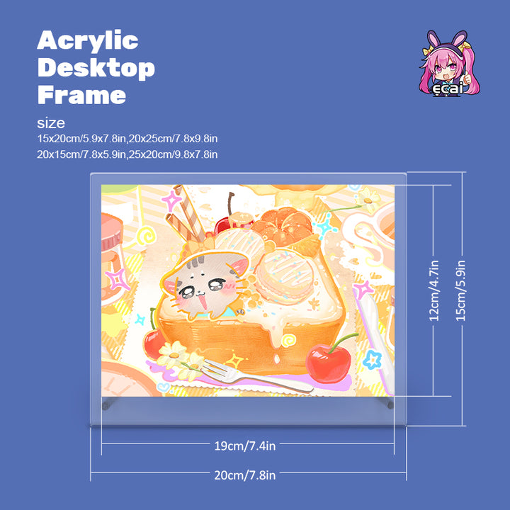 DIY Acrylic Desktop Frame Anime Acrylic Photo Frame Translucent Colored Edges Tabletop Display Customizable Sizes