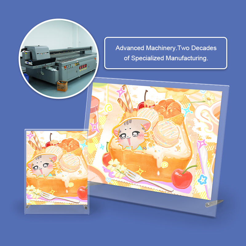 DIY Acrylic Desktop Frame Anime Acrylic Photo Frame Translucent Colored Edges Tabletop Display Customizable Sizes