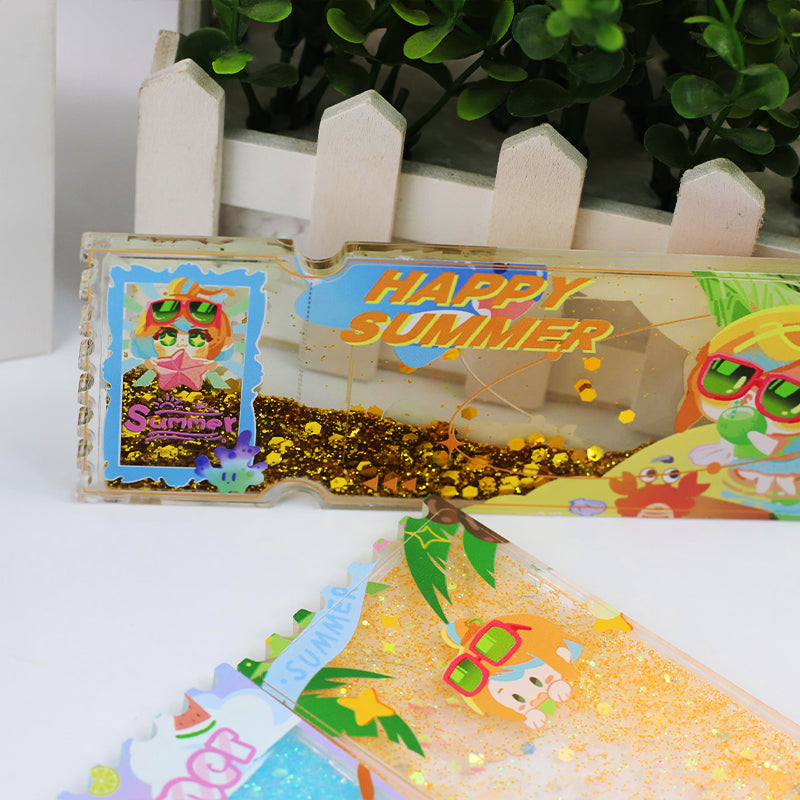 Custom acrylic quicksand ticket and photo brick design example 3