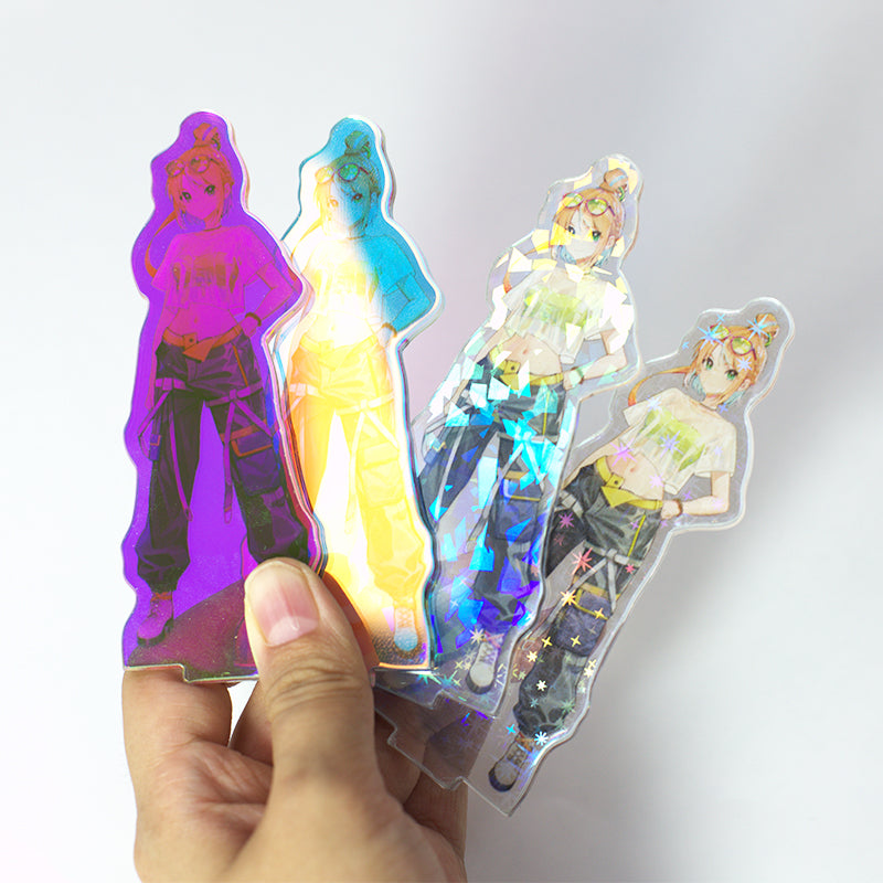 Custom holographic acrylic standee design example 7