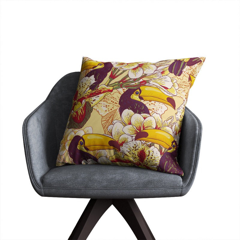 custom square throw pillow cover with colorful printed artwork
